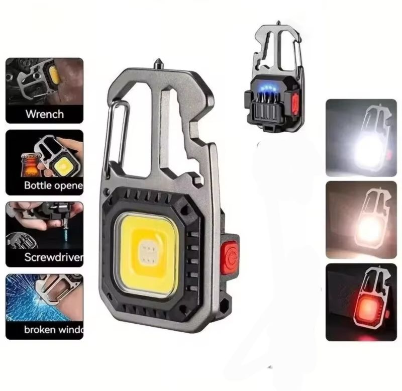 Mini lampe porte clés multifonctions 6 modes d'éclairage pour le travail et camping SFT