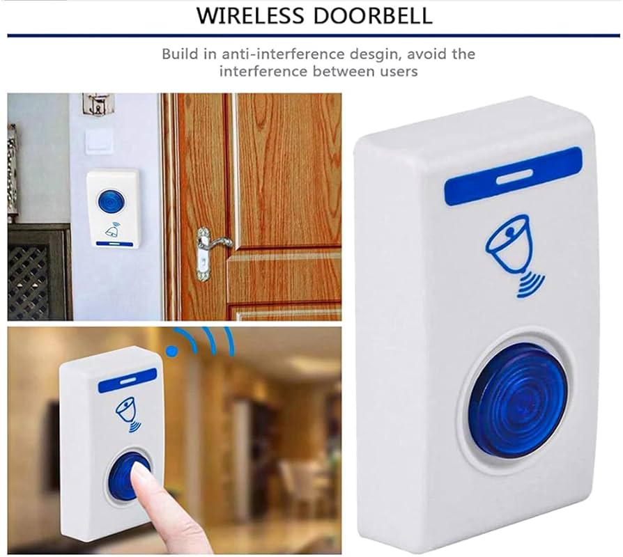 Sonnette sans fil 1 bouton 1 récepteur avec télécommande pour la sécurité de votre domicile