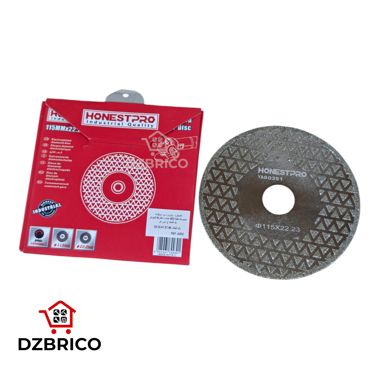 Disque Diamant Électrolytique 115mm x 22.23 HONESTPRO