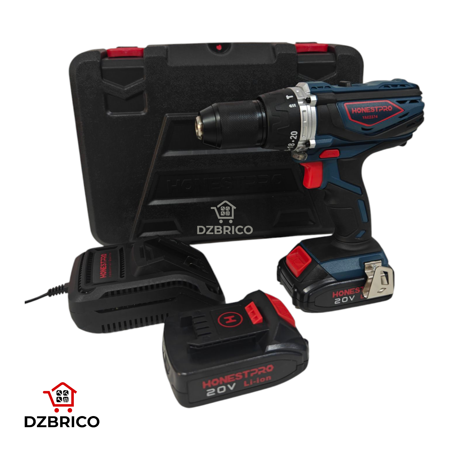 Visseuse a percussion 20v/2000mAh Lithium 2 Batteries HONESTPRO