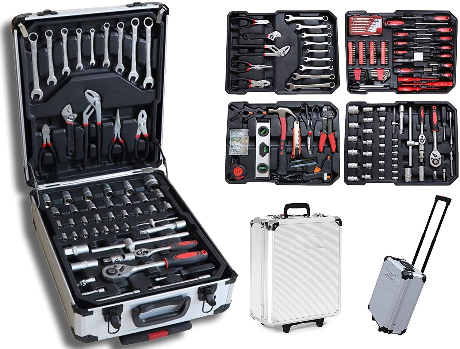 Valise à roulettes  187 outils avec clés à cliquet