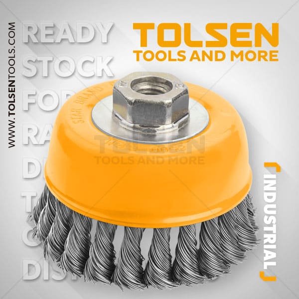 Brosse Métalique Noir Avec Ecrou 125mm TOLSEN