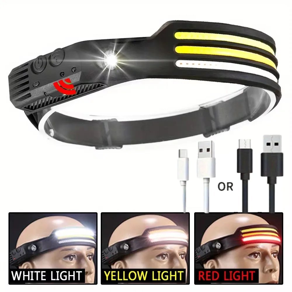 Lampe Frontale LED Ultra Puissante Lampe Frontale Rechargeable USB