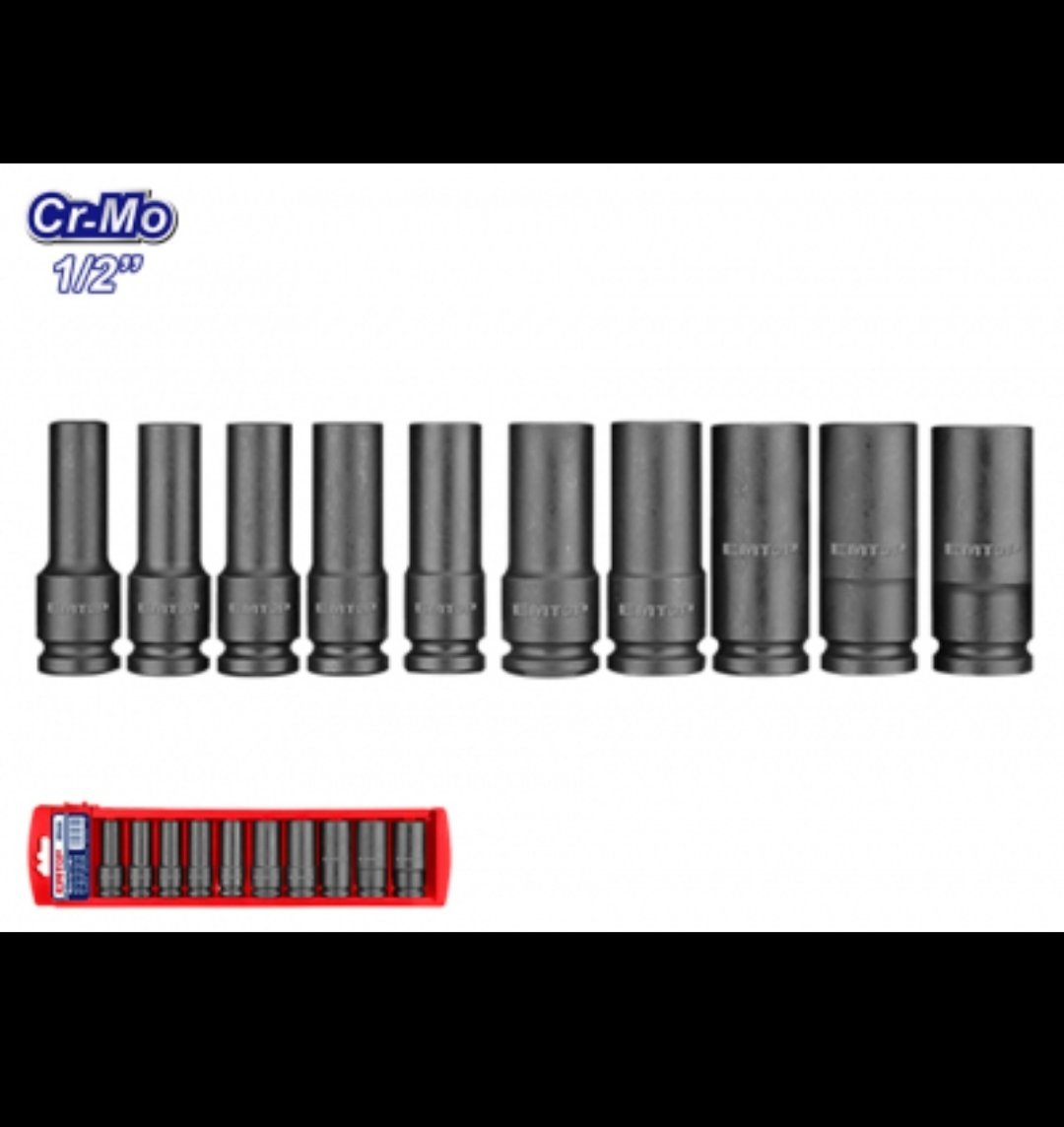 Kit Jeux De Douilles 1/2" 10 Pièces EMTOP