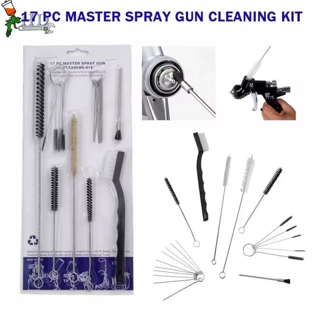 Kit de nettoyage pour pistolet de pulvérisation et peinture 17 pièces