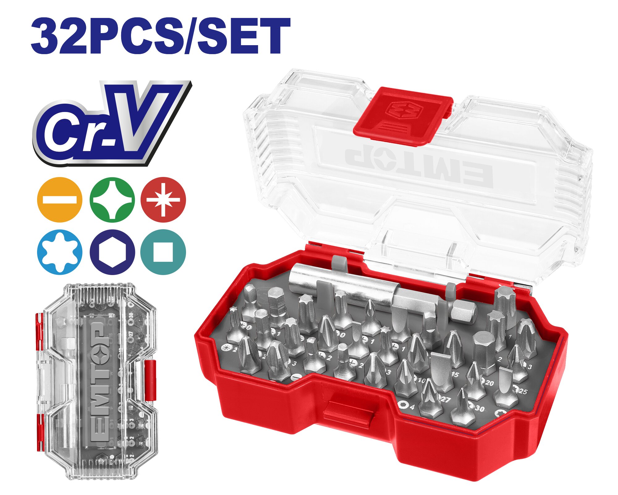 Kit jeux d'embouts 32 pcs EMTOP