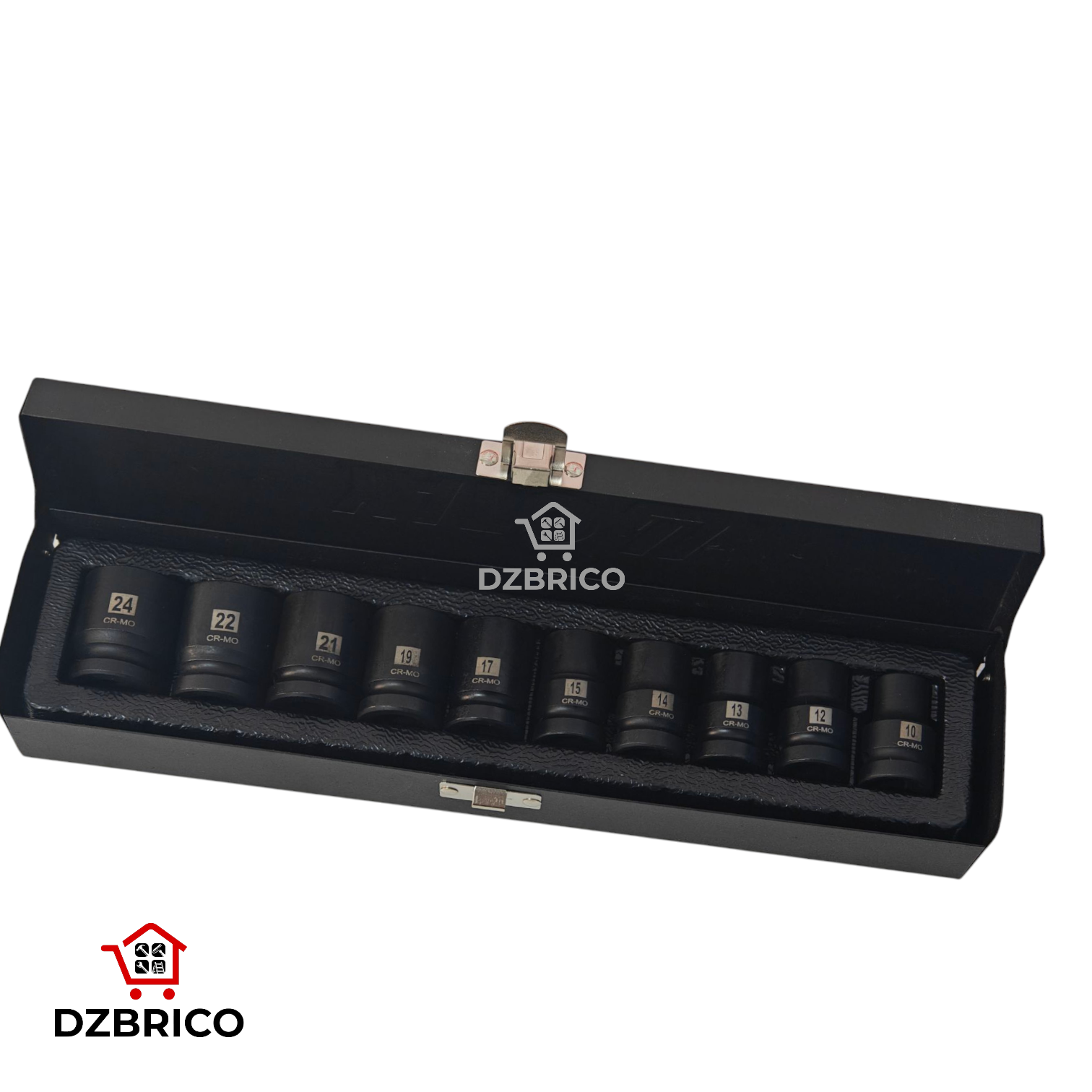 Caisse douille a choc 1/2" 10-24mm en CR-MO 10 Pieces