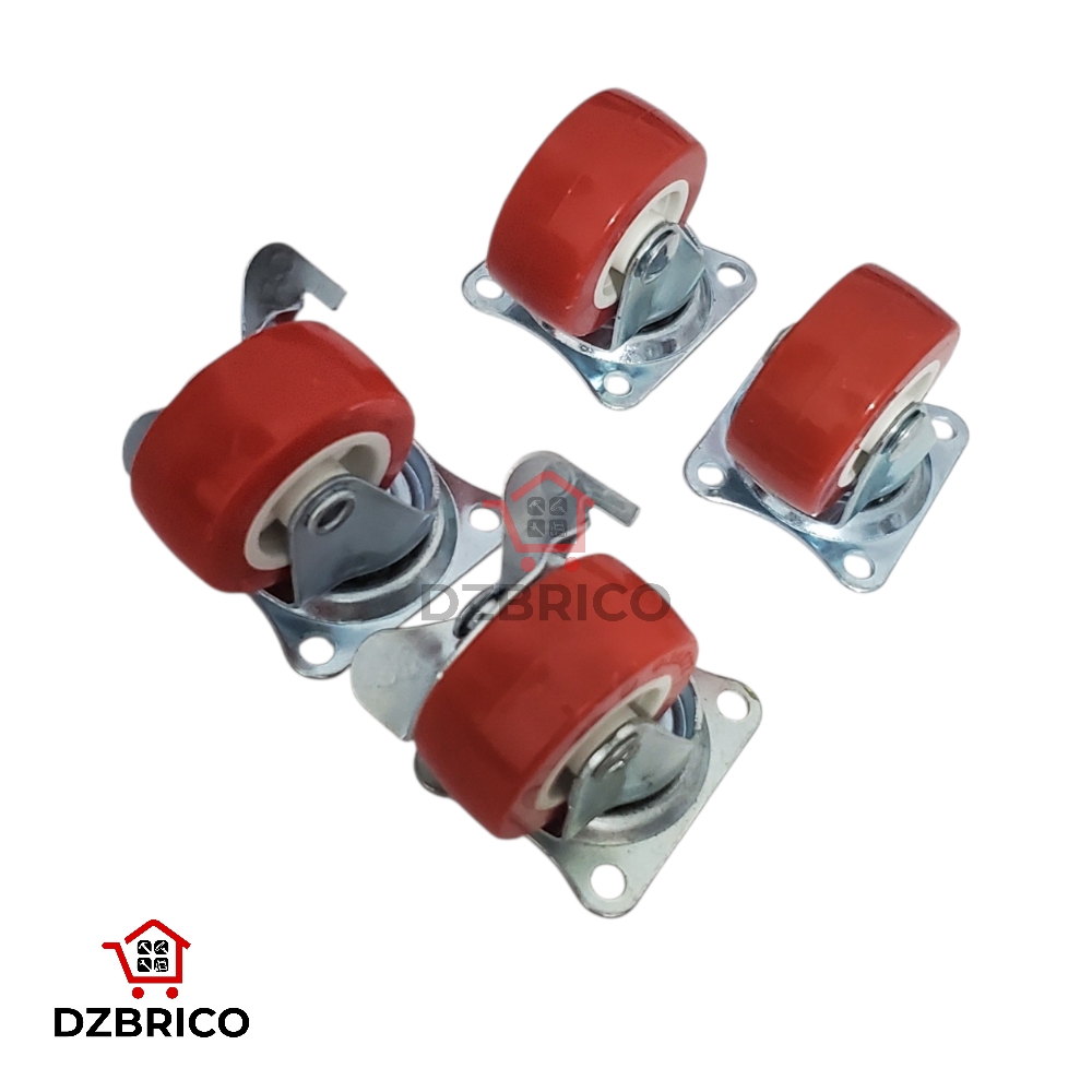 Kit de 4 roulettes pivotantes diametre 30 mm