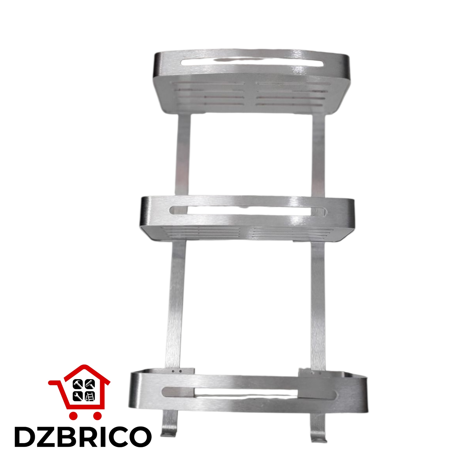 Étagère de salle de bain rectangulaire à 3 niveaux en aluminium