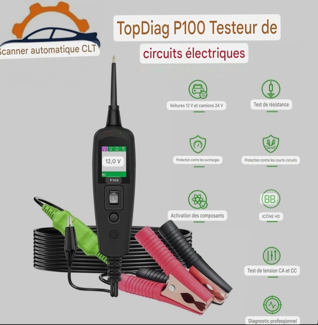 Testeur de circuit électrique JDiag P100, outil de diagnostic automobile OBD2 2 m