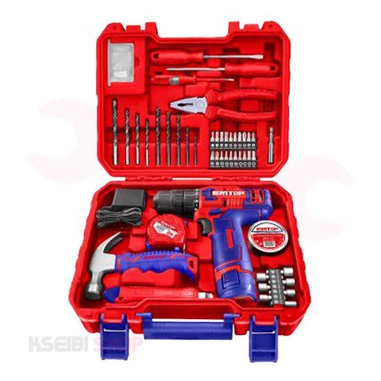 Caisse A Outils Avec Visseuse 88 Pièces EMTOP