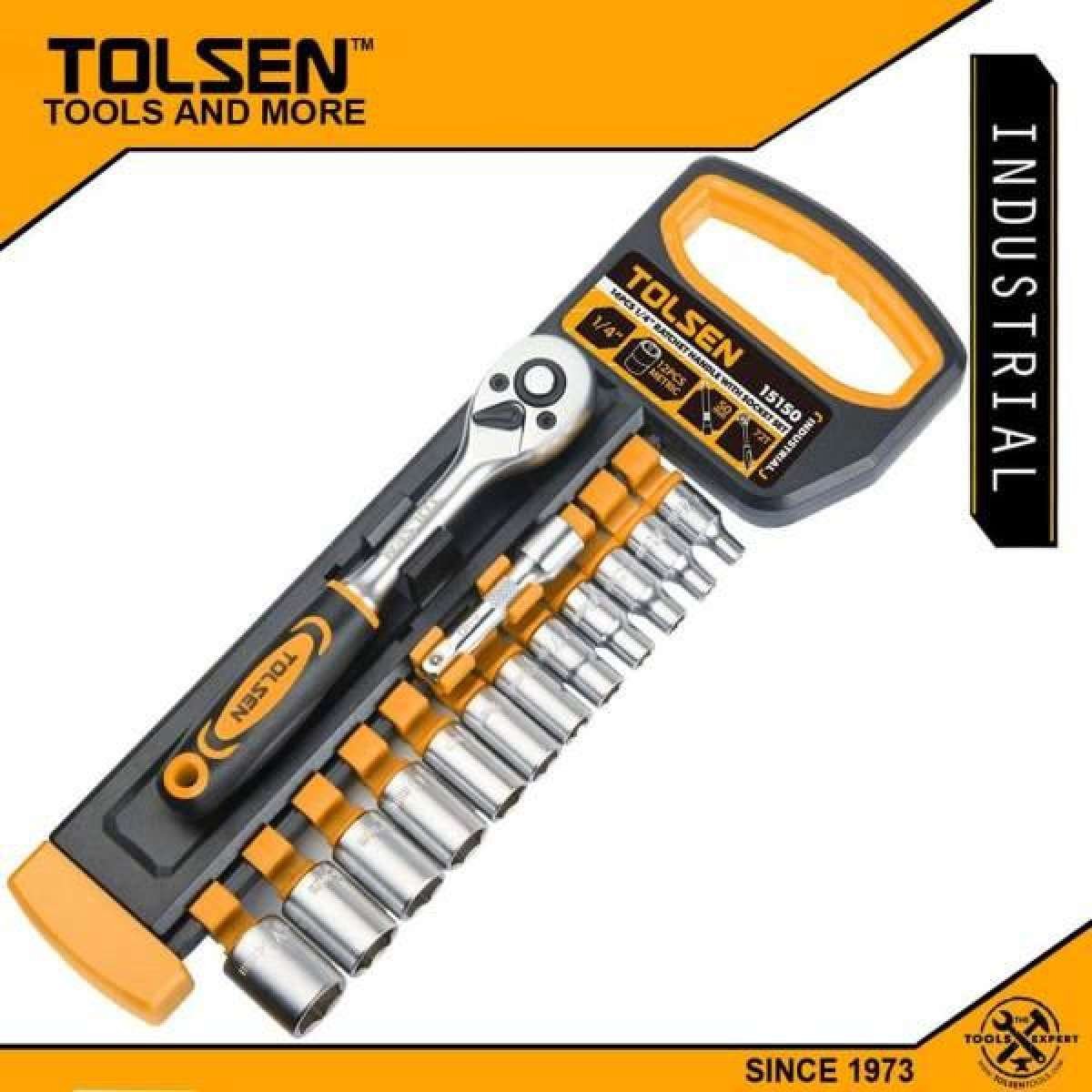 Kit Bras Cliquet et douilles 1/4" 14pcs TOLSEN