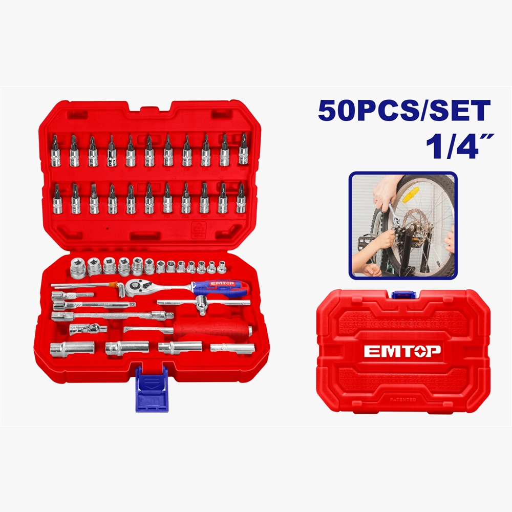 Coffret de douille cliquet 50 Pcs ESKT14501 EMTOP