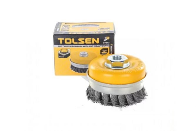 Brosse meule jaune 100mm TOLSEN