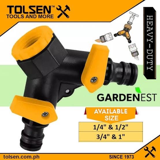 Raccord Tuyaux De Jardin A deux Sortie TOLSEN