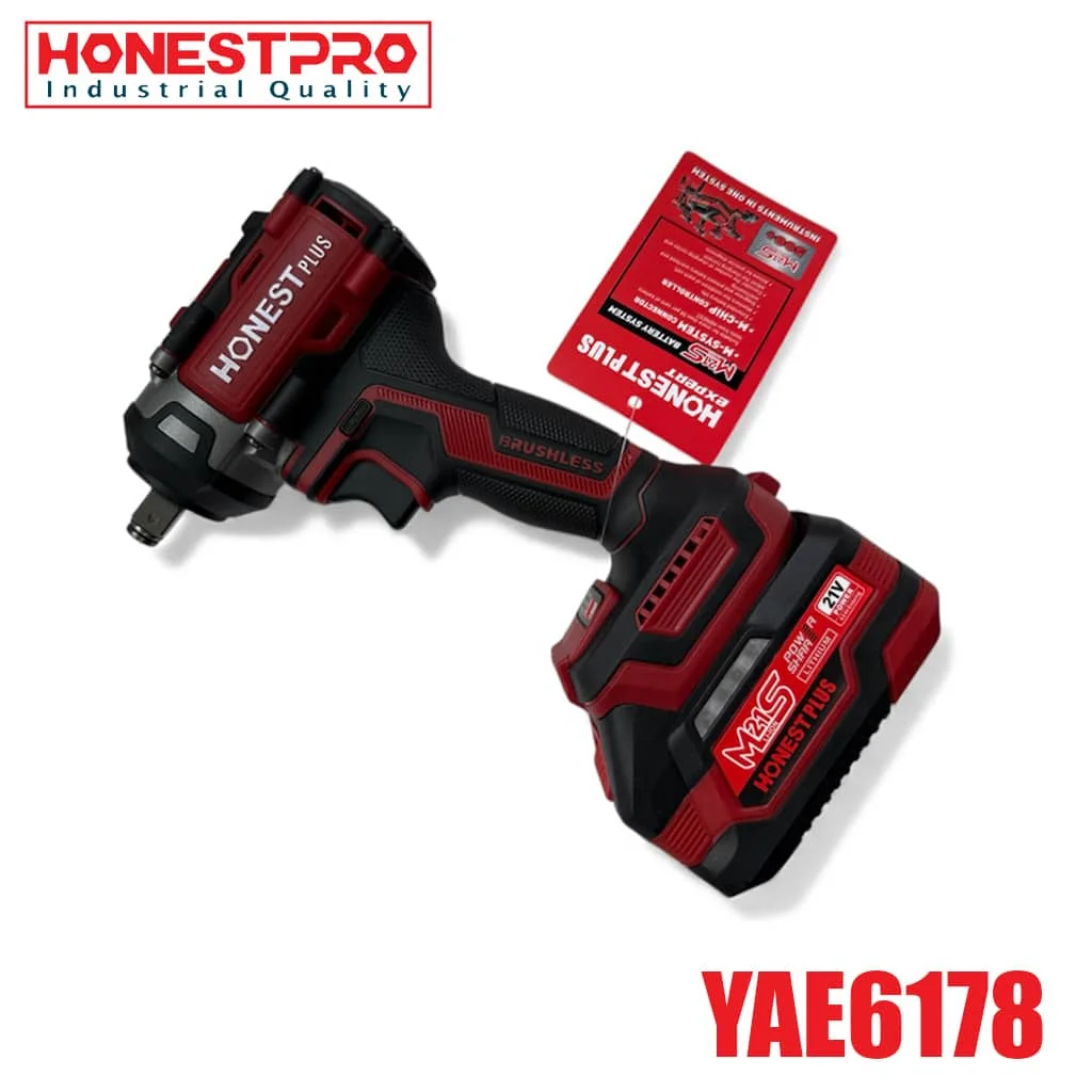 BOULONNEUSE CLE A CHOC BATTERIE 600N.M 1/2′ 21V 4.0AH BRUSHLESS HONESTPLUS | YAE6178