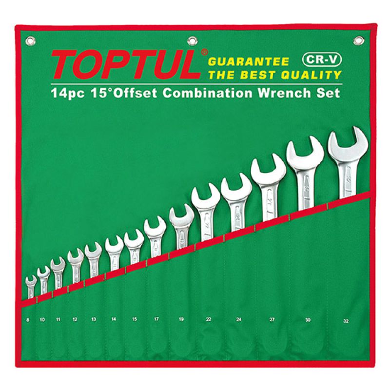 JEUX DE CLE MIXTE 7/32MM 16 PCS VERT ARGENT TOPTUL