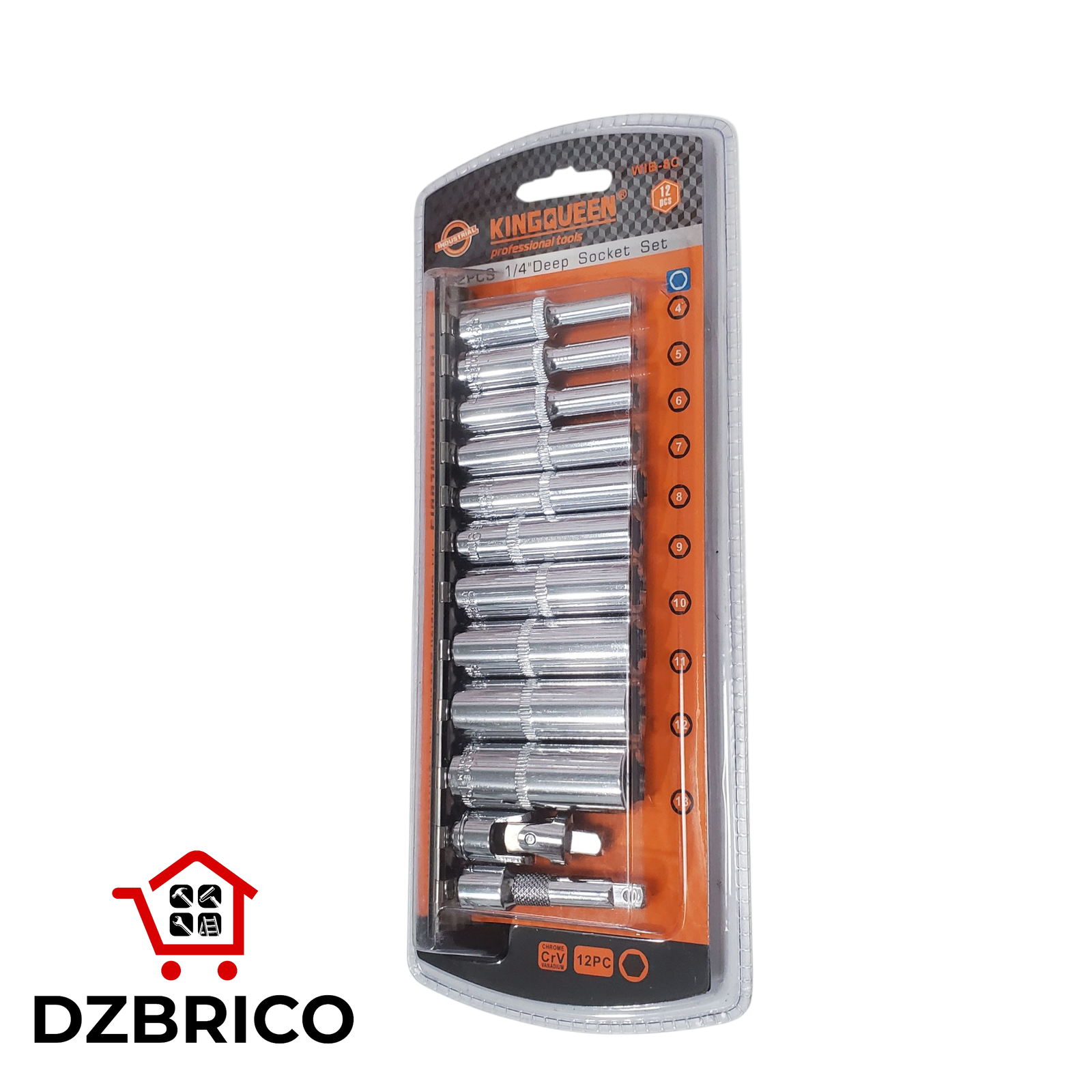 Jeu de douilles etoile  longues  12 pcs 1/4