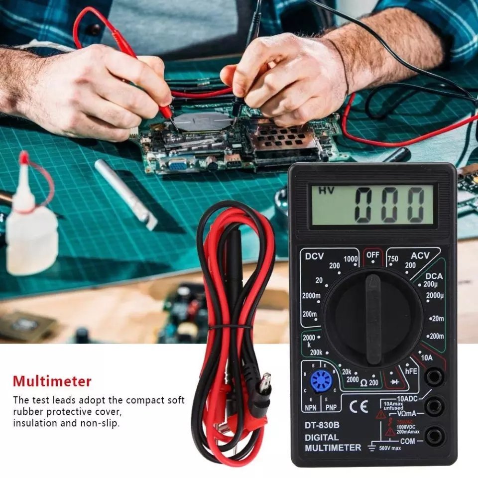 Multimetre Numérique LCD avec antichoc DT-838
