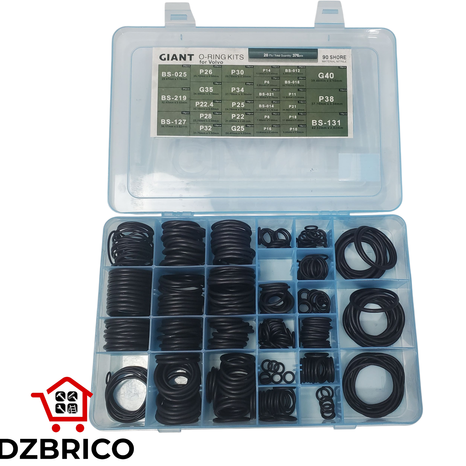 Kit Joint Torique Assortiment en Caoutchouc 376PCS