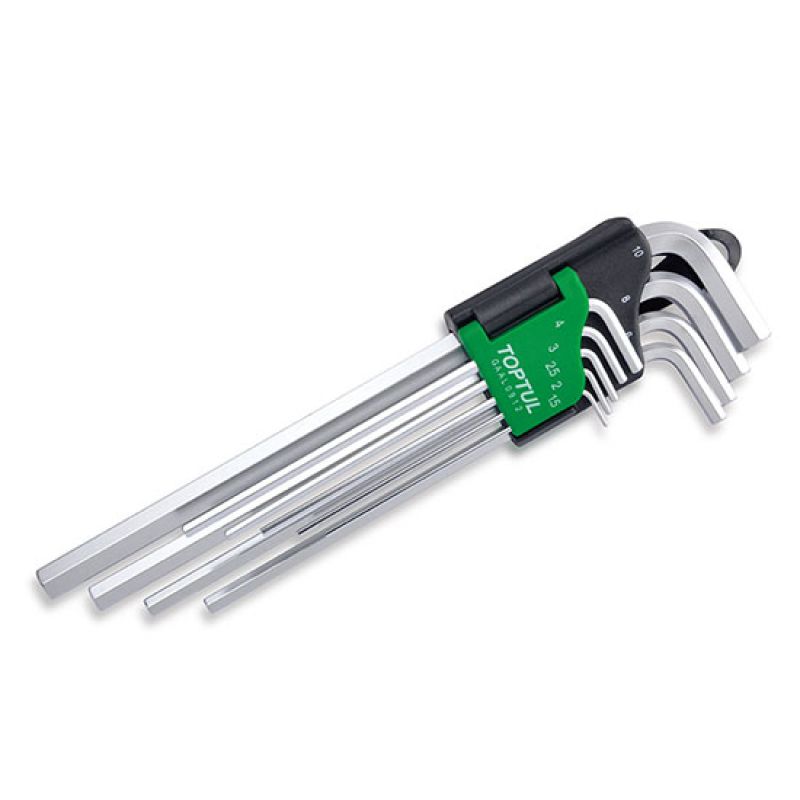 JEUX DE CLE ALLEN EXTRA LONG 9PCS ARGENT TOPTUL
