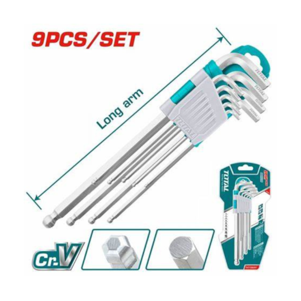 Cles males 6 pans tete spherique TOTAL