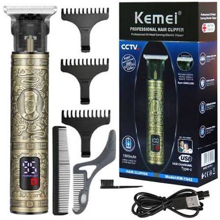 Tondeuse A Cheveux Finition 0 Mm Avec écran LCD 1500 mAh gold KEMEI KM-1942