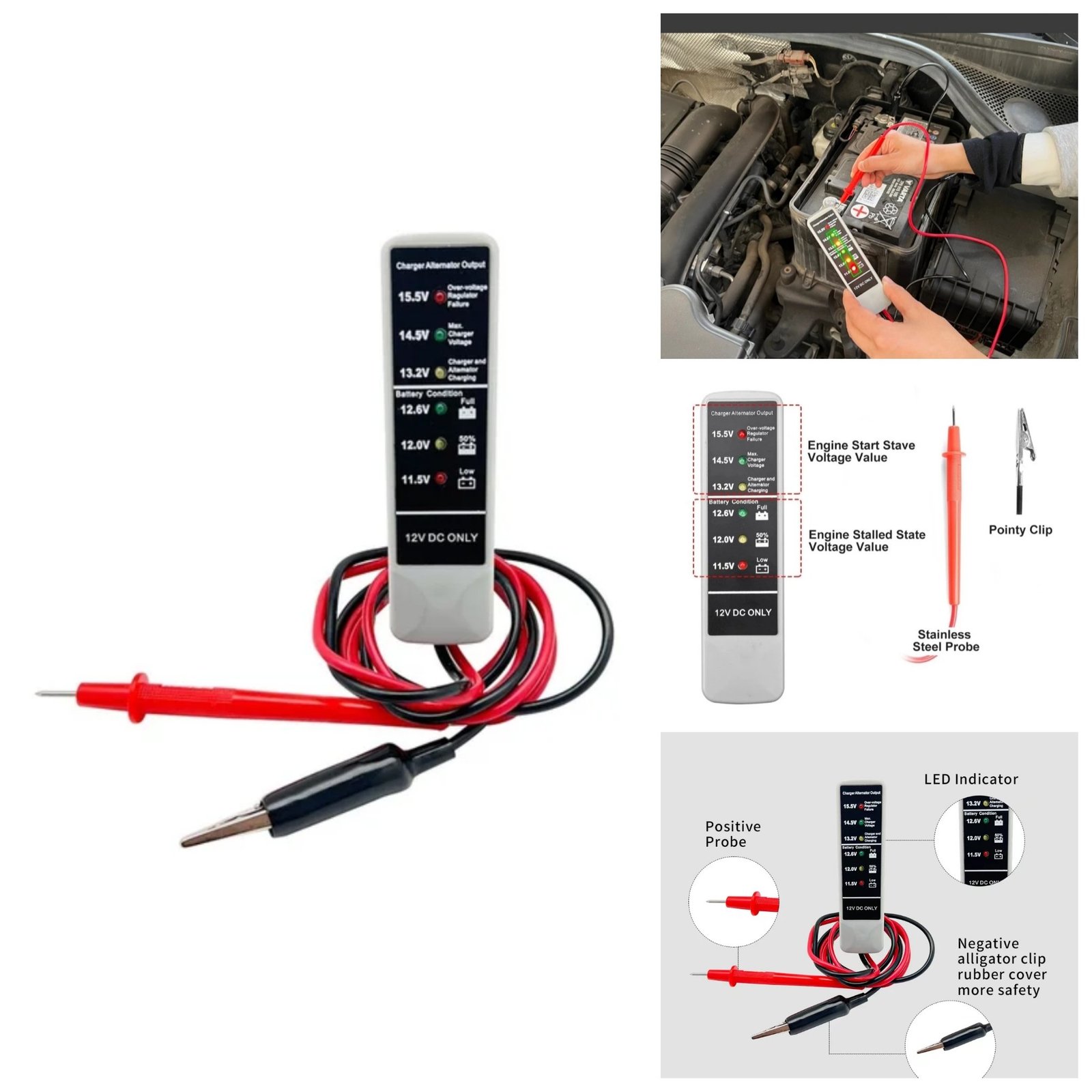Testeur de batterie et alternateur de voiture 12V SFT