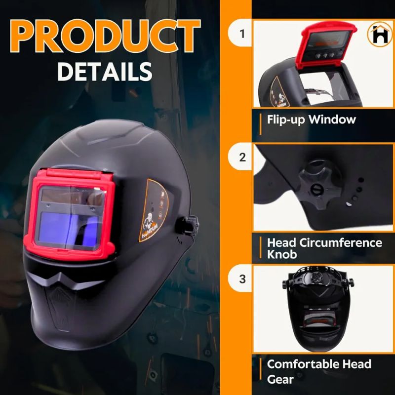 Casque de soudage numérique automatique a 3 buttons de réglage teinte variable ouvrables SFT