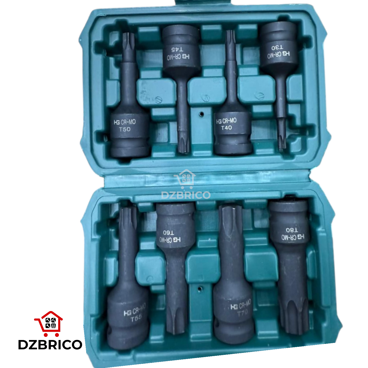 Coffret de douilles T30-T80 8 pieces Cr-mo