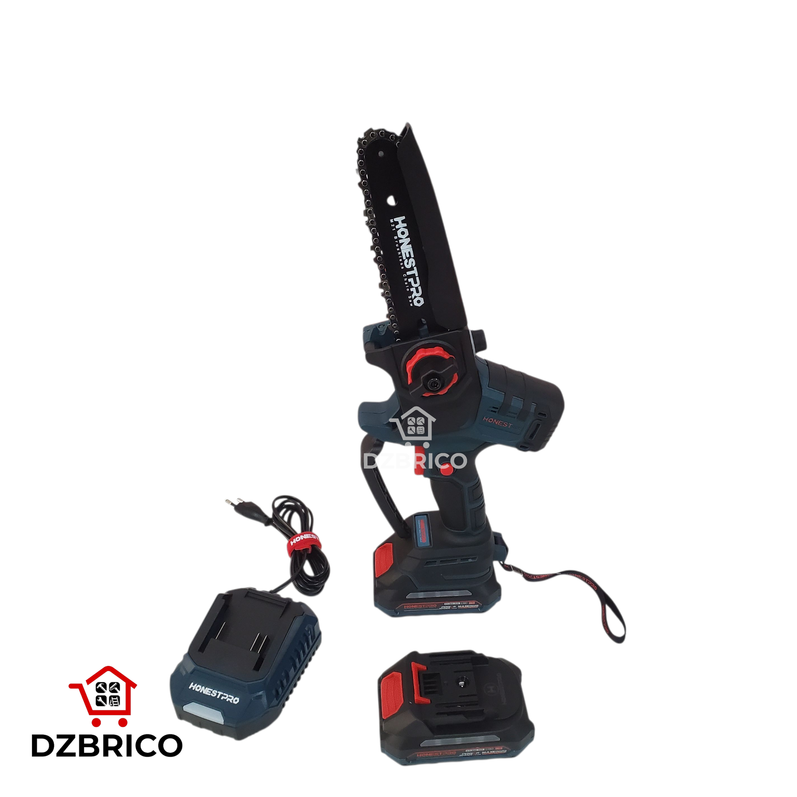 Mini tronçonneuse portative avec 2 batteries 21v HONESTPRO