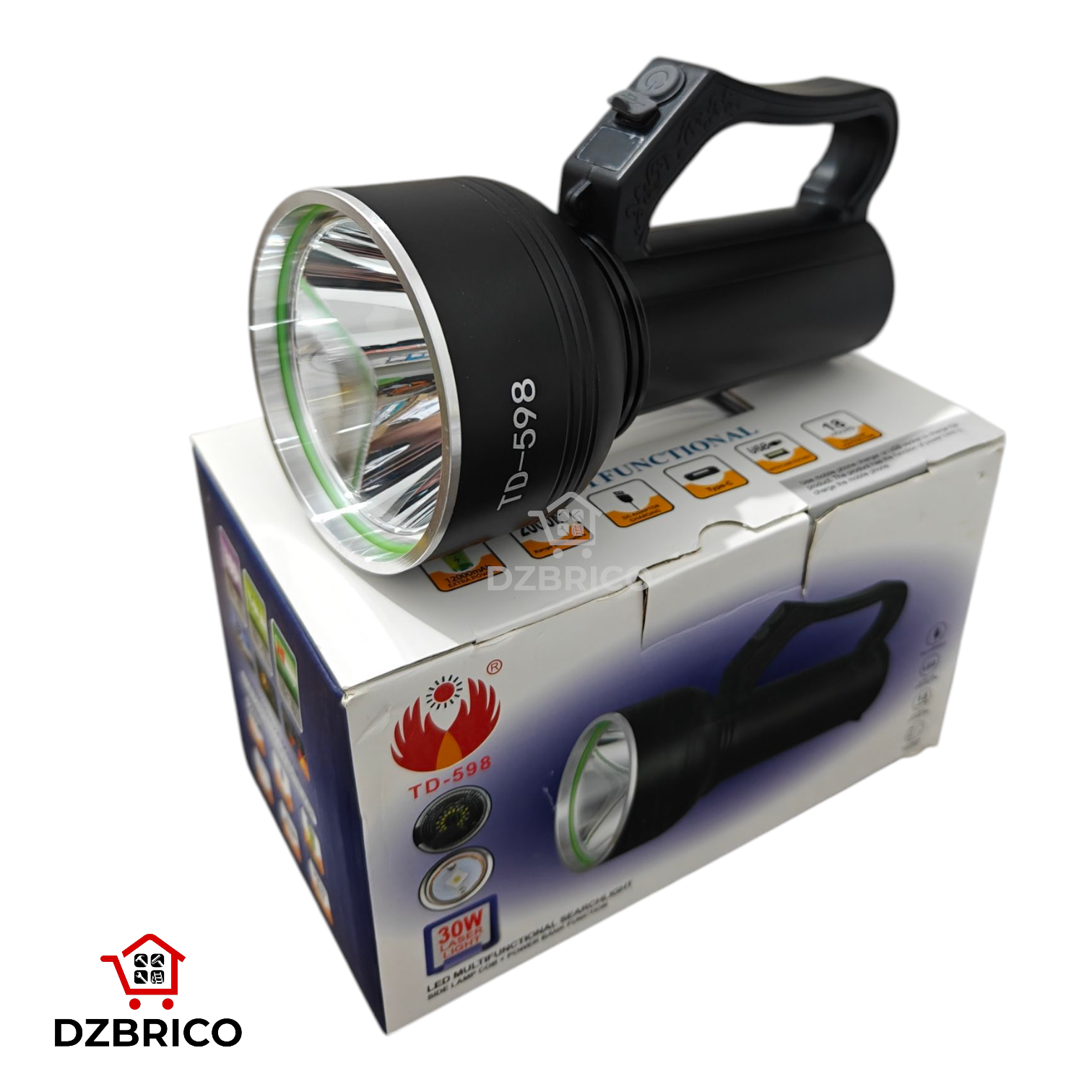 Lampe Baladeuse D'extérieur Très puissante Professionnel multi modes d'éclairage Blan et Rouge TD-598 SFE