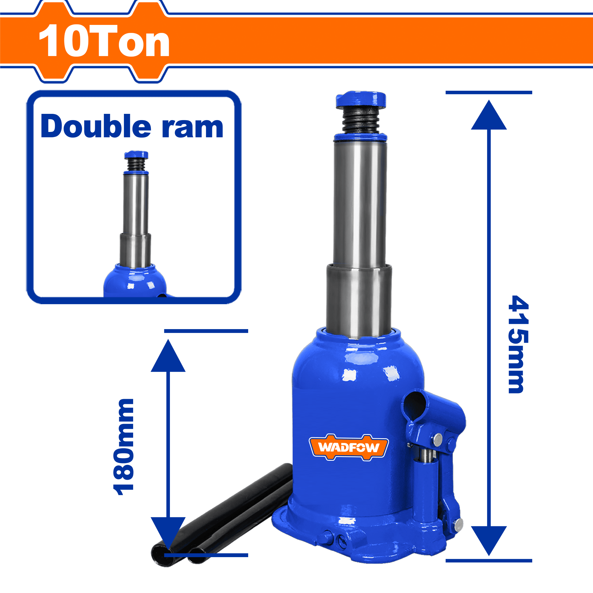 Cric bouteille hydraulique 10 Ton WADFOW