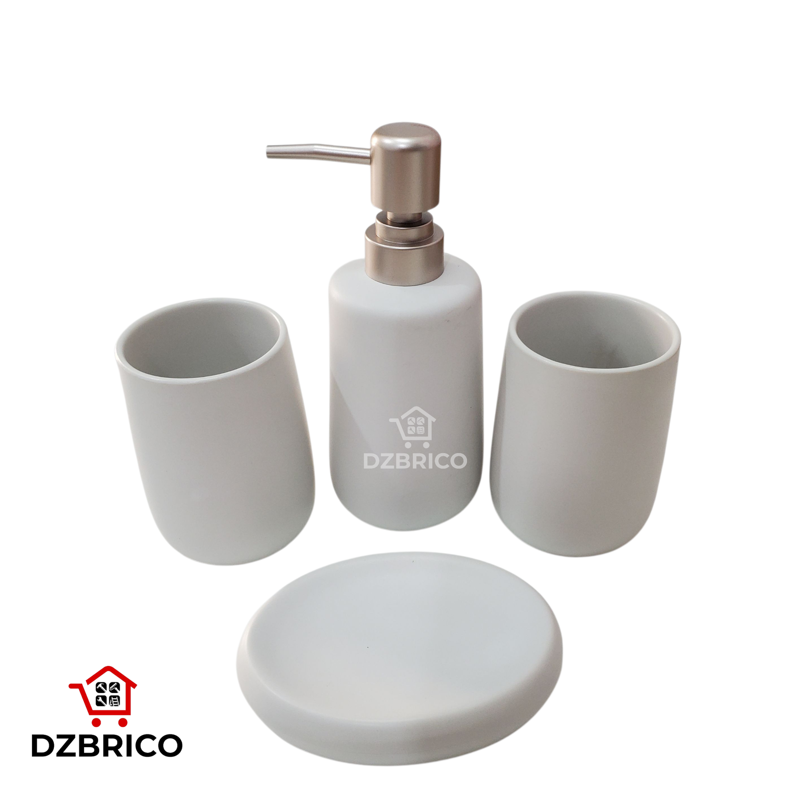Ensemble d'Accessoires de Salle de Bain 4 Pièces en Céramique