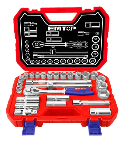 Caisse a douille 1/2" 28 Pcs ESKT12281 EMTOP