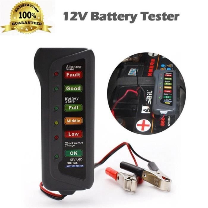 Testeur de batterie alternateur 12v LED