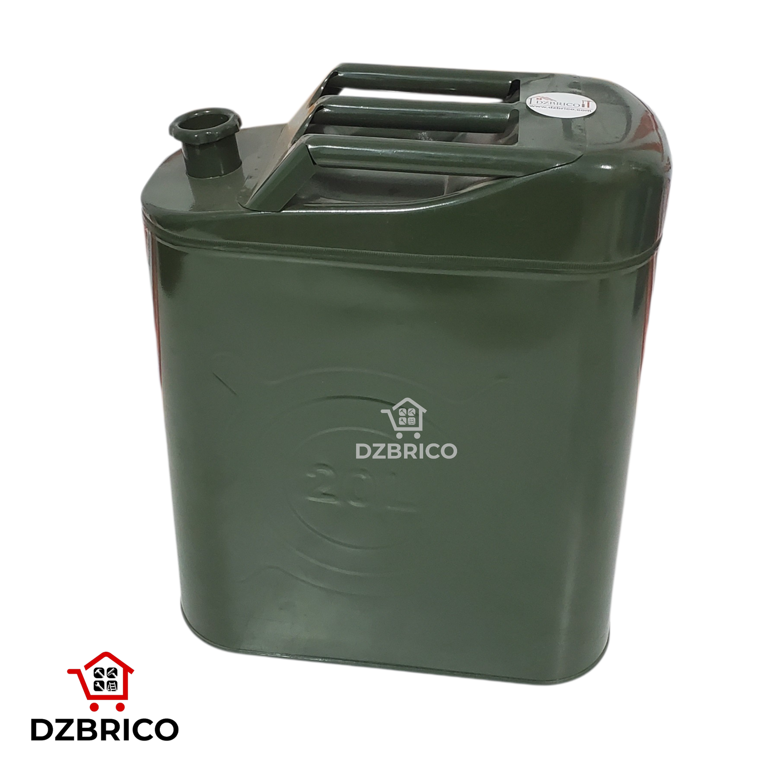 Jerrican 20 litres - Métal vert traité anti-rouille