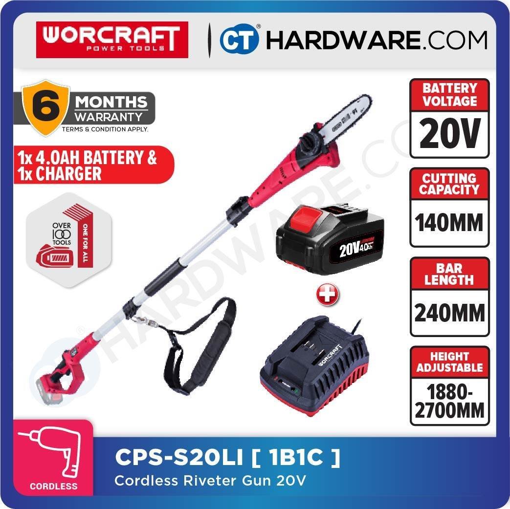 Scie A Chaîne Télescopique A Batterie 20v 2ah WORCRAFT