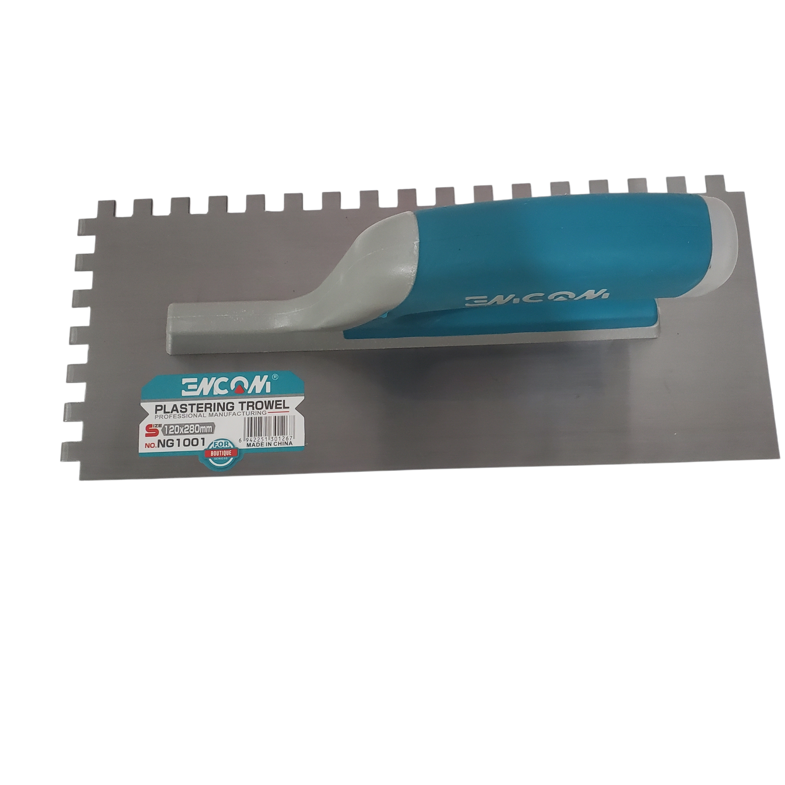 Truelle crantée 120×280mm en acier inoxydable