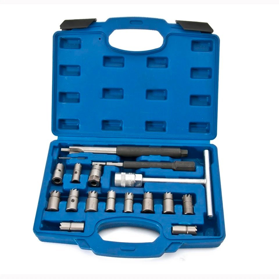 caisse outil nettoyage de siège d'injecteur 17 Pièces
