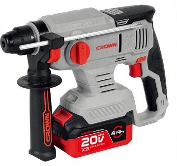 Marteau Perforateur Et Perceuse Sans Fil Avec 2batteries Et Chargeur 20V 4Ah CROWN