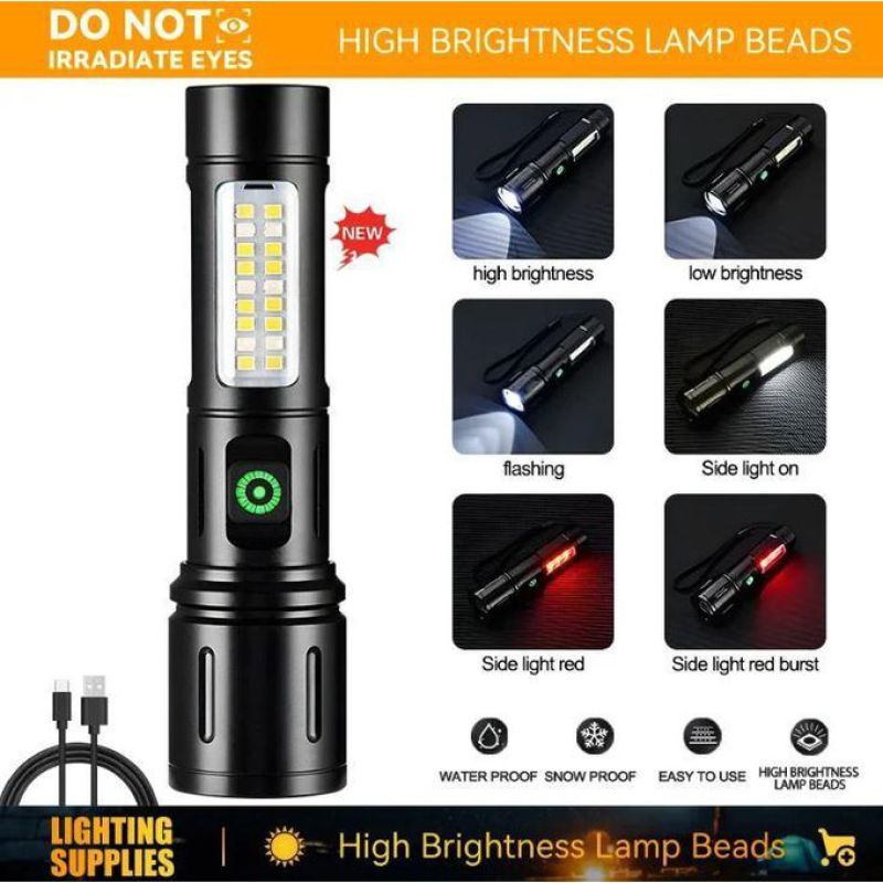 Lampe de poches 6 modes d'éclairage métallique SFT