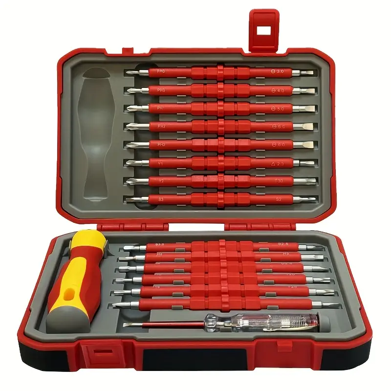 Jeu de tournevis isolés pour électricien 1000 V,  29 pcs  CR-V