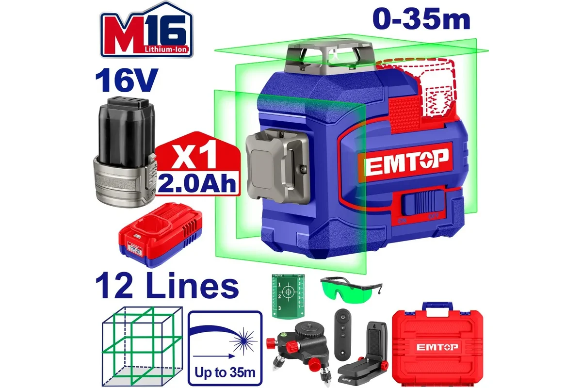 Niveau laser 3D 12 Lignes 35m 16V  ESLE12301