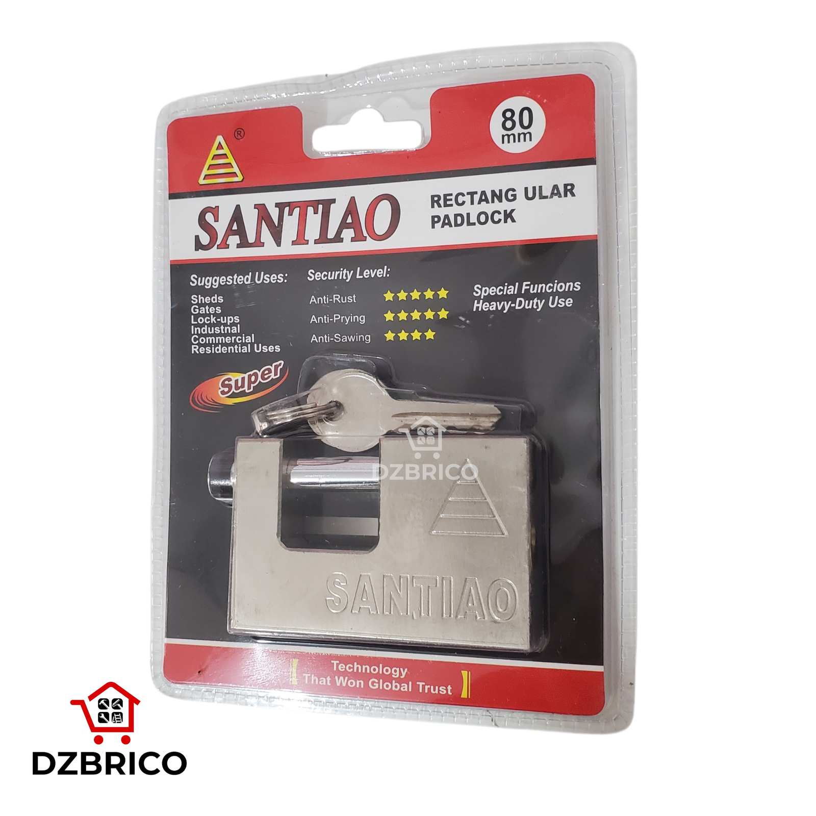 Cadenas anti-effraction TSA en acier 80 mm pour bagages et usage SANTION
