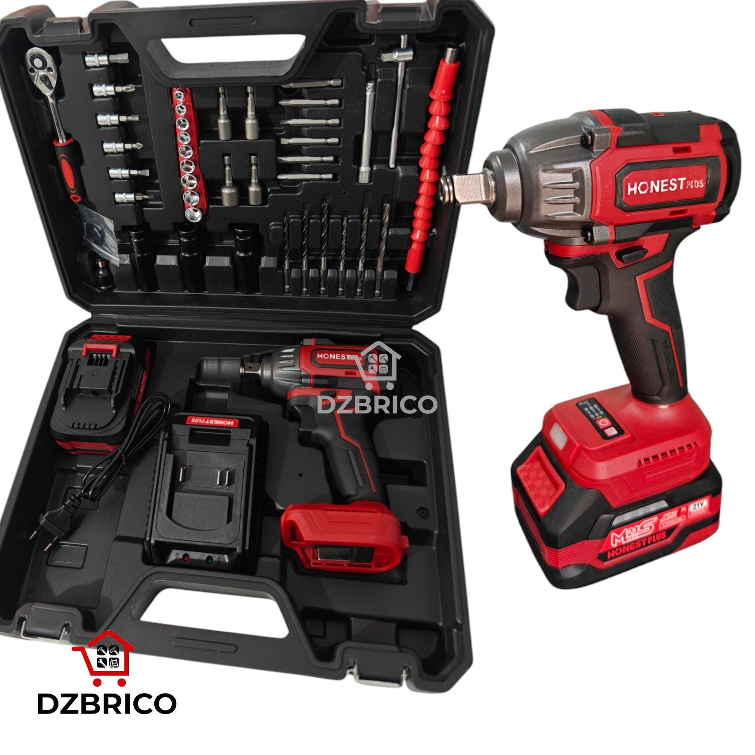 Kit Caisse a Outils et Visseuse Boulonneuse 21V 2en1 HONESTPLUS