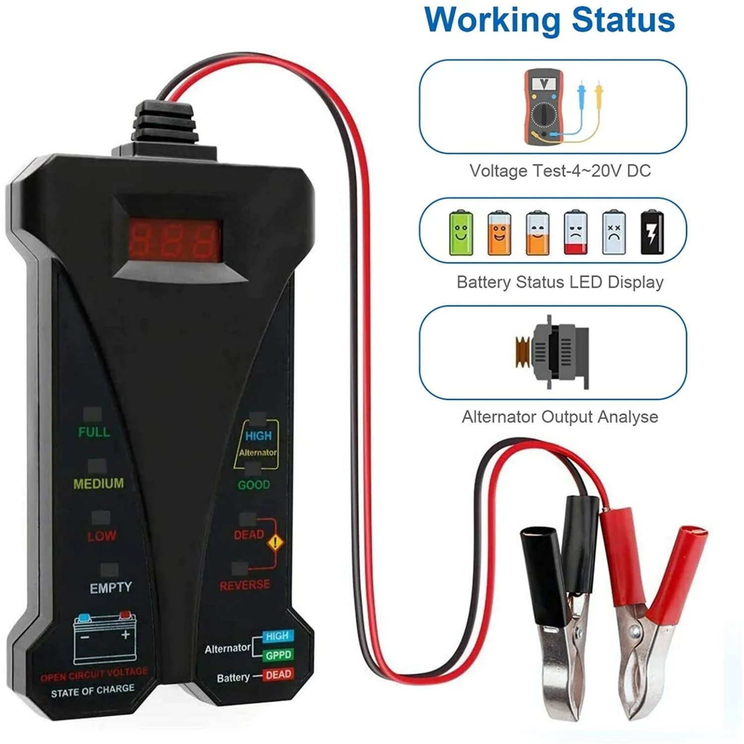 Testeur de batterie Numérique 12V