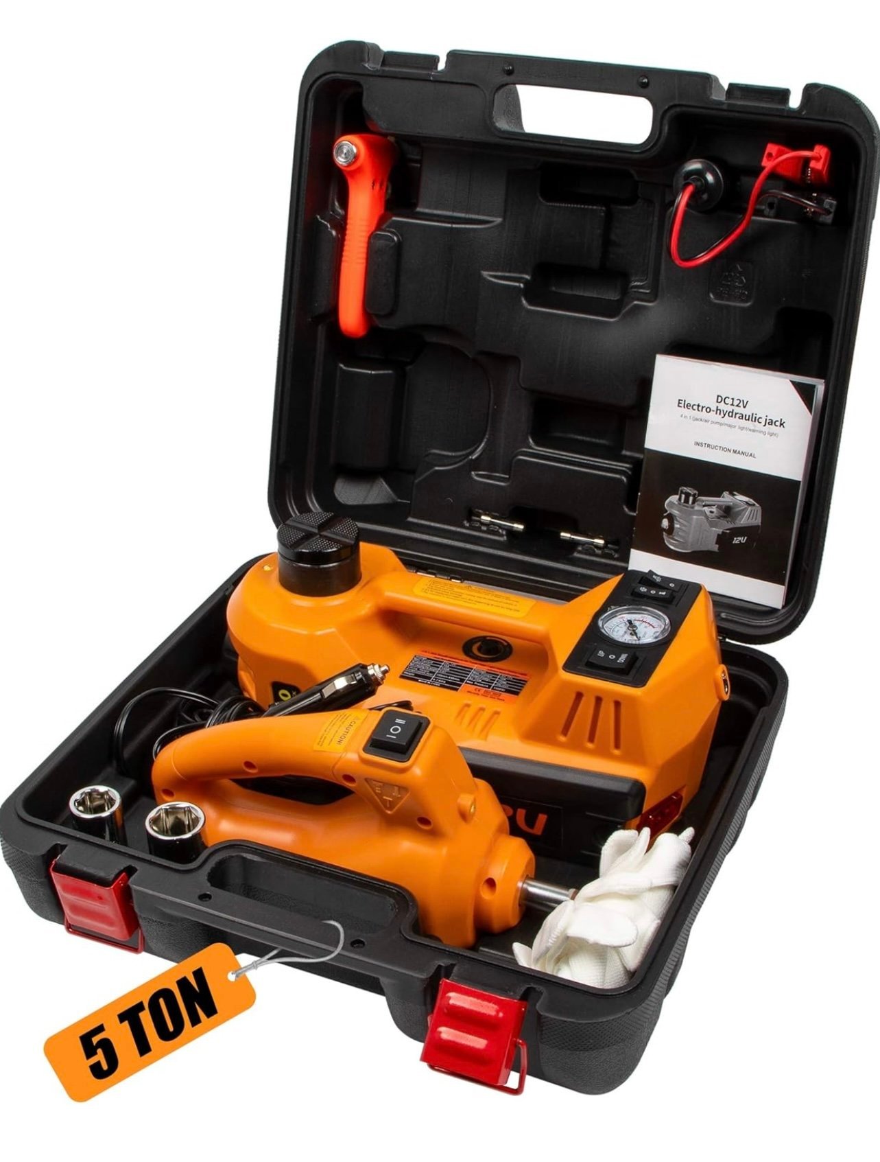 Kit de dépannage Cric compresseur et clé a choc 12V BEETRO BE0091