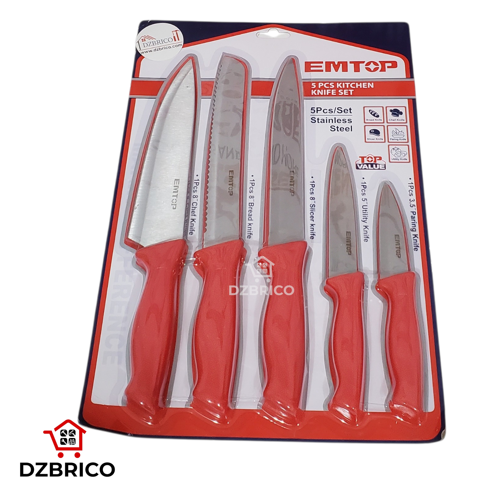 kit couteaux de cuisine 5pcs EMTOP