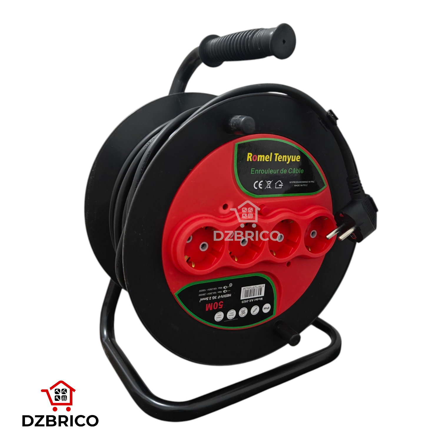 Ralonge enrouleur electrique 4 prises 2,5 mm  50M SFE